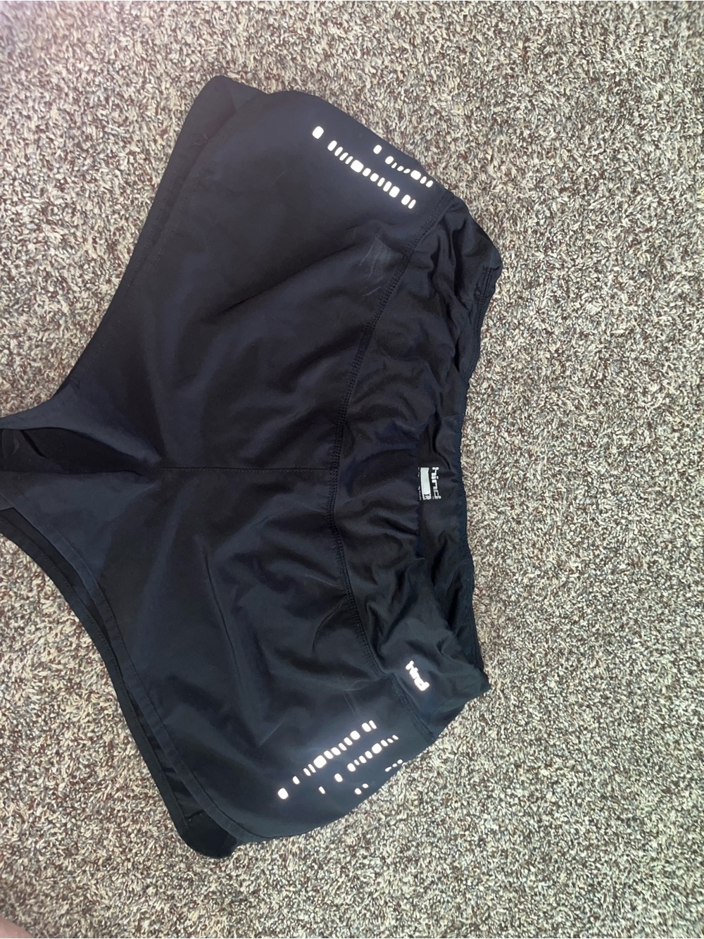 Hind Black Athletic Shorts with Reflective Logo